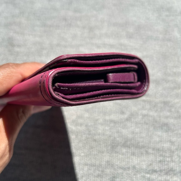 Coach Fuchsia Leather Wallet - Picture 4 of 6